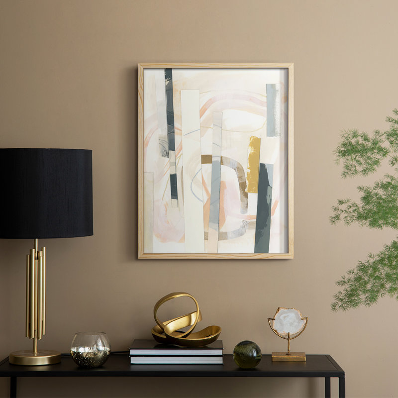 Melon Litmus III Framed Print - Solid Wood, Natural, 11" H x 9" W