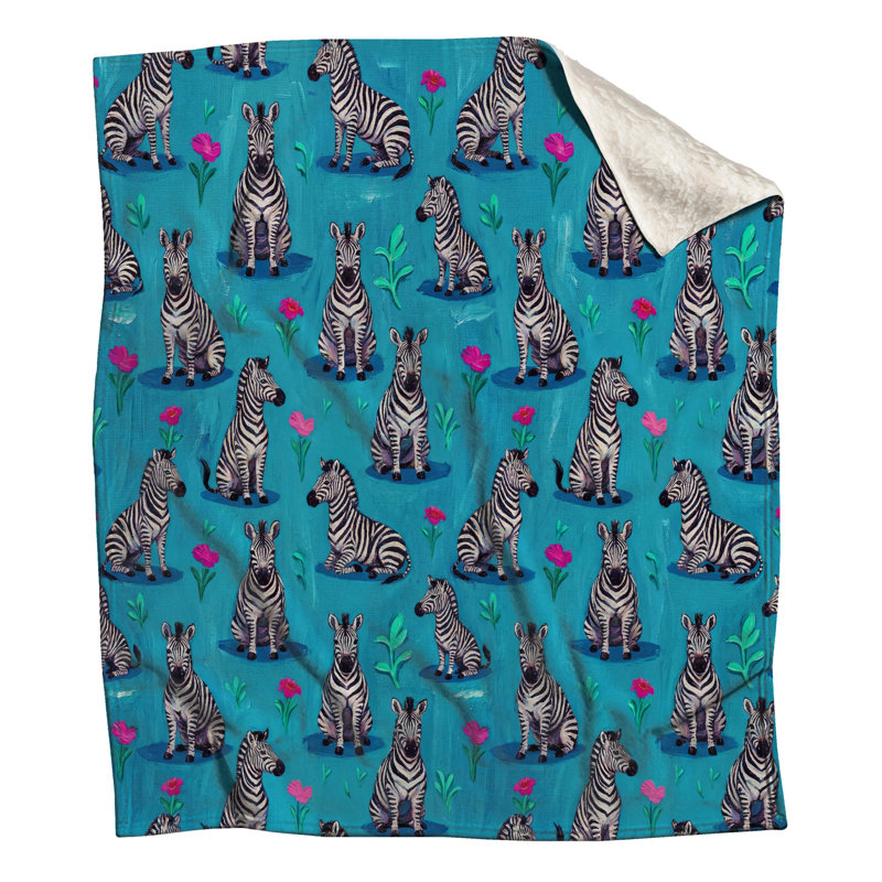 Couvertures à motif floral zébré, 60in W x 80in H