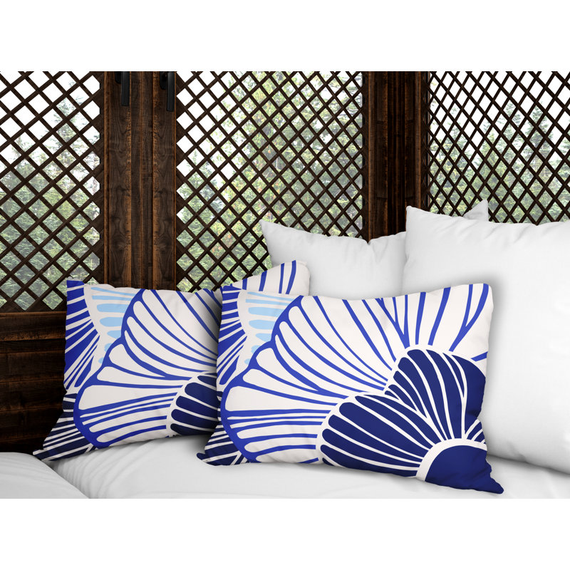 Polyester / Mélange de polyester Housse de coussin rectangulaire intérieure / extérieure lombaire et insert, Bleu marine