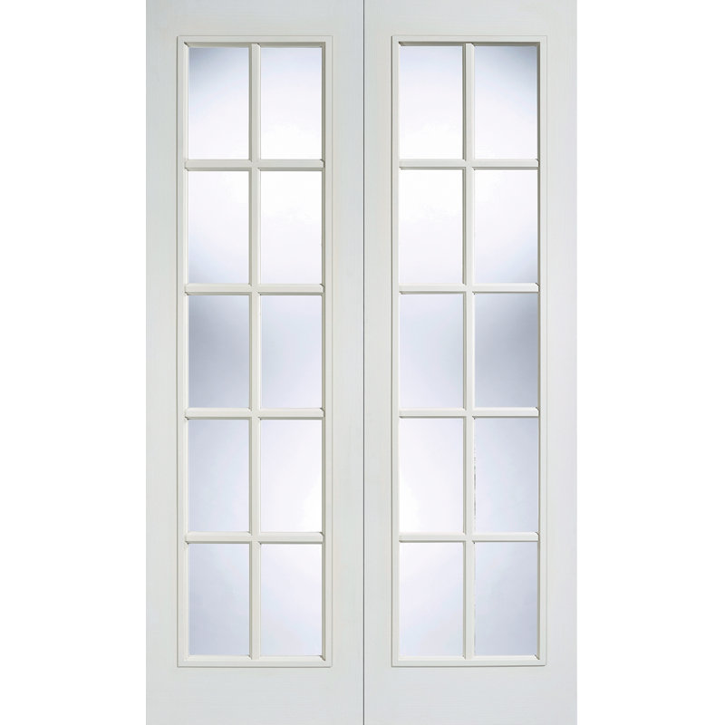 GTPSA Primed White Internal Door Pair, 198.1cm H x 116.8cm W x 4cm D