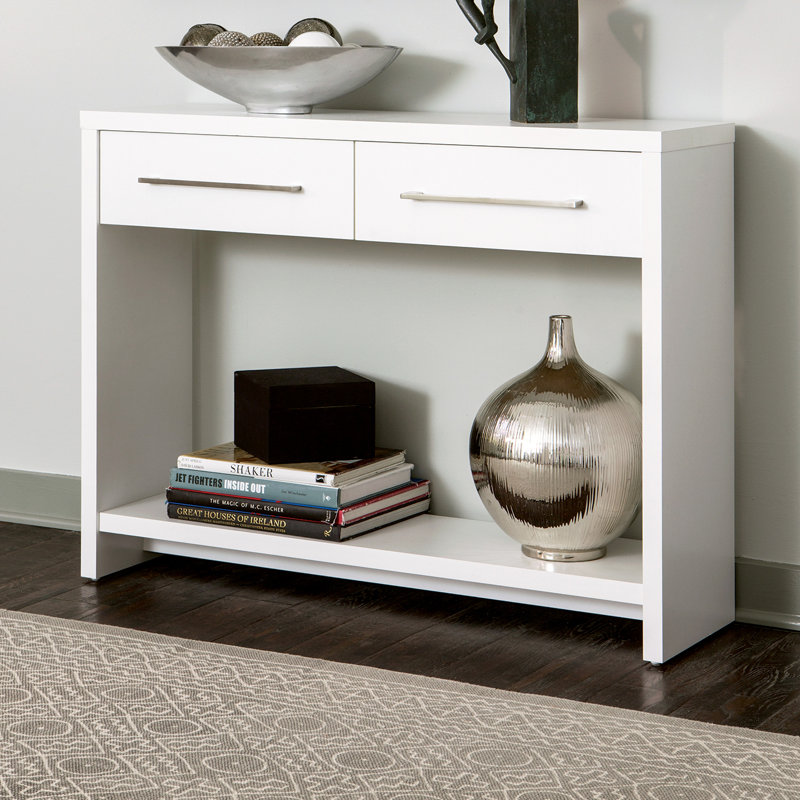 Hex 40" Console Table, White