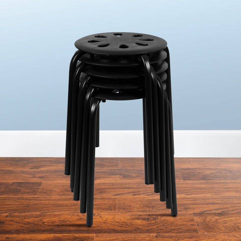 Steel Accent Stool, Black