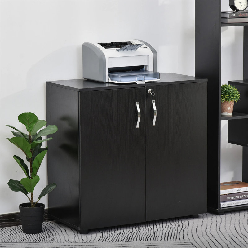 Maybrook 80cm Wide Mobile File Cabinet, Black