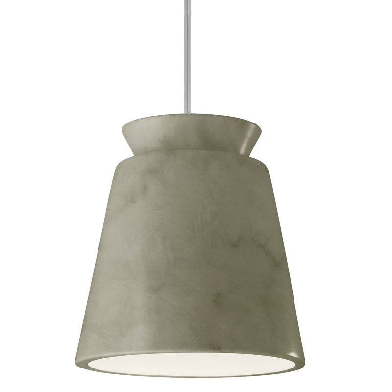 Luminaire suspendu conique à 1 lumière Logan, Nickel brossé, Patine antique, Incandescente (non incluse)