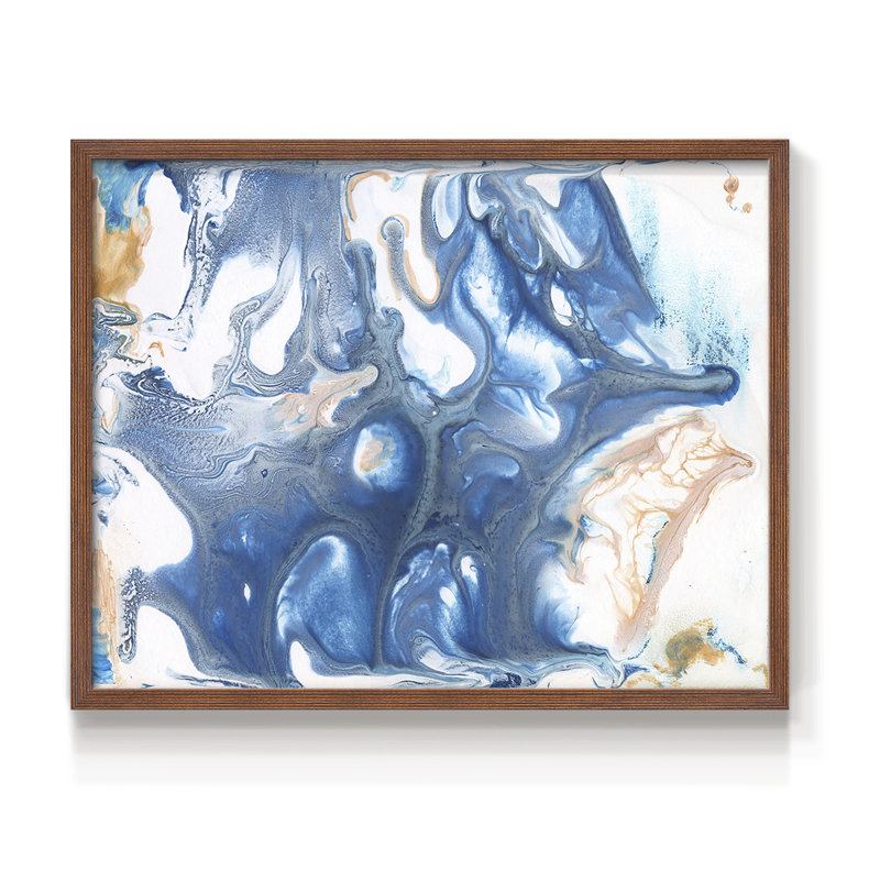 «Dancing Blue II», reproduction encadrée, H 22 po x l 28 po, Noyer