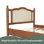 Lit plateforme en bois avec tête de lit en rotin naturel-1735523008-1735523646