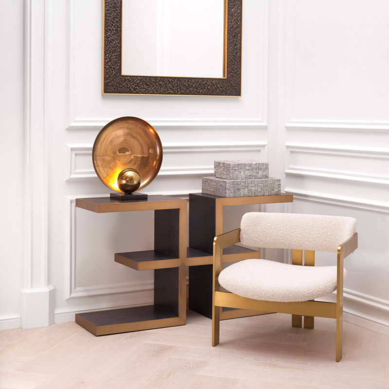 Risto Brass Wall Mirror, 39.37" x 39.37", Square