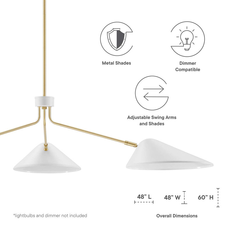 Journey 48" White LED Arm Pendant Light