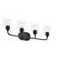 Meuble-lavabo noir mat 4 lumières avec abat-jour en verre transparent Ilia-127379910-130106833