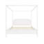 Structure de lit à baldaquin très grand en bois massif avec tête de lit et pieds de soutien, mobilier de chambre à coucher moderne, blanc crème-849481062-849481063