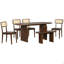 Ensemble de table de salle à manger 6 pièces avec banc, ensemble de chaises de table ovales pour 6 personnes, ensemble de salle à manger de style moderne, naturel-1094697704