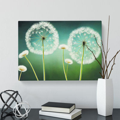 Dreamlike Dandelion Flowers - Wrapped Canvas