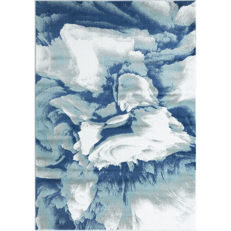 Tapis abstrait Ezmae, Rectangle 7 pi 9 po x 10 pi 2 po