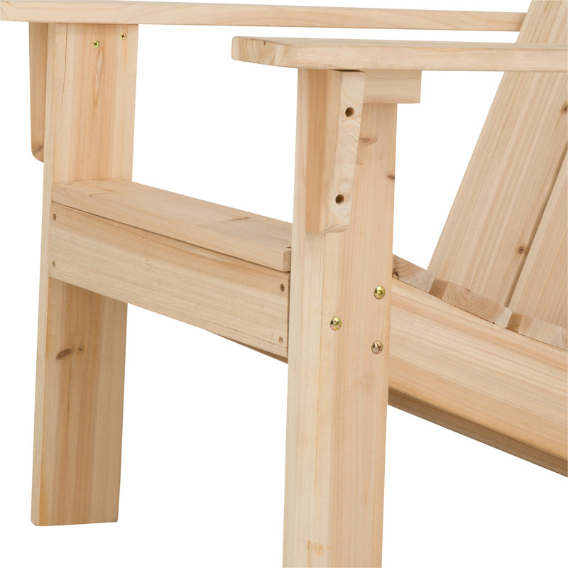 Brently Modern Wood Adirondack Chair with Table