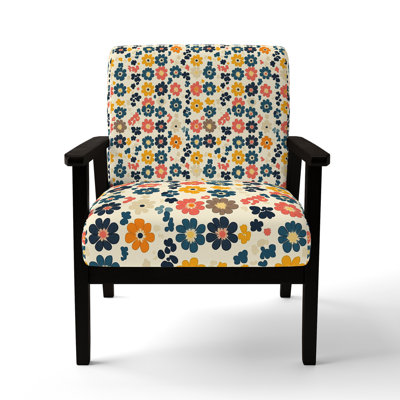 Patchwork Upholstered Chair - Colorful summer Daisy's Yellow Arm Chair
