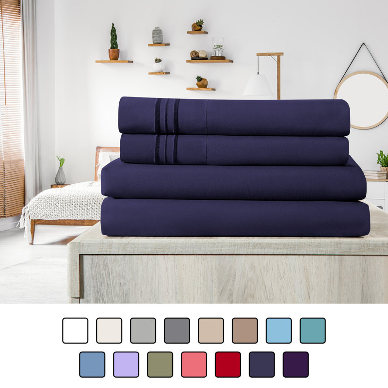 Ensemble de draps en micro-fibre, Ensemble de draps pour lit simple + drap-housse + , Corail