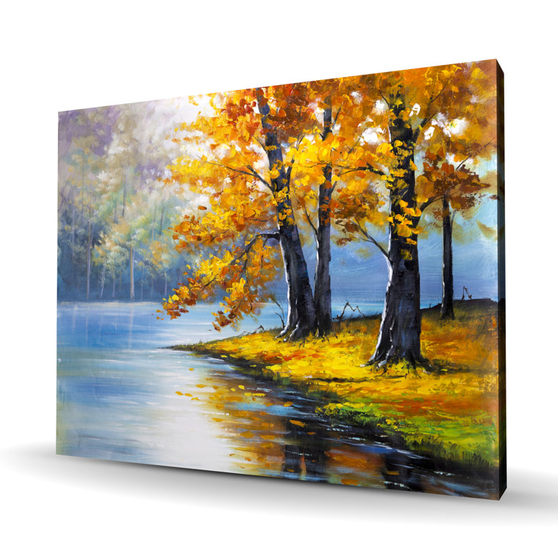 Deux arbres au bord du lac - Décorations sur toile Trees