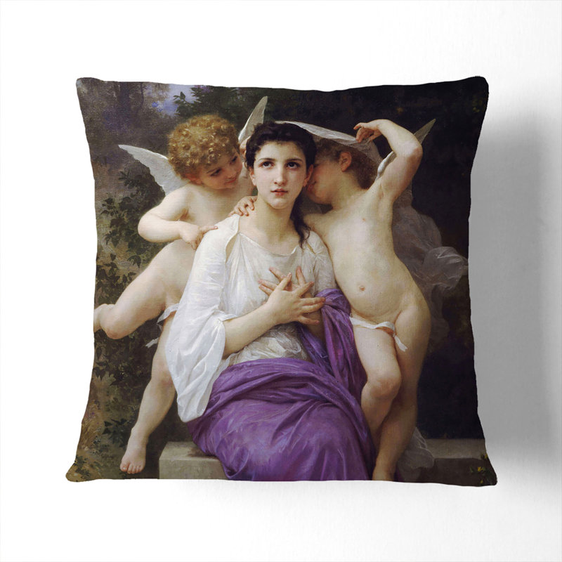 Angel Square Throw Cushion, Stone, 55cm H x 55cm W x 20cm D