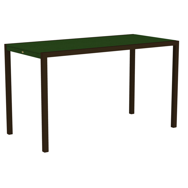 Table de bar POLYWOOD Surf City, 36 po x 73 po, Bronze texturé / Forêt tropicale