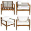 Ensemble de canapé d'extérieur 3 pièces en bois d'acacia-564380759