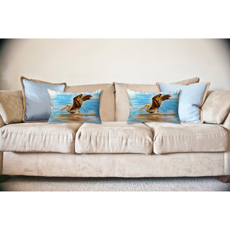  Housse et insert de coussin rectangulaire d'extérieur Flying Pelican, 16" x 20"