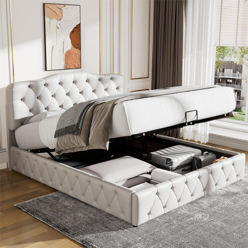 Garbani Upholstered Ottoman Storage Bed, European Double (140 x 200cm)
