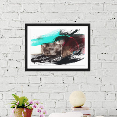 Chocolate Labrador Dog - Framed Print