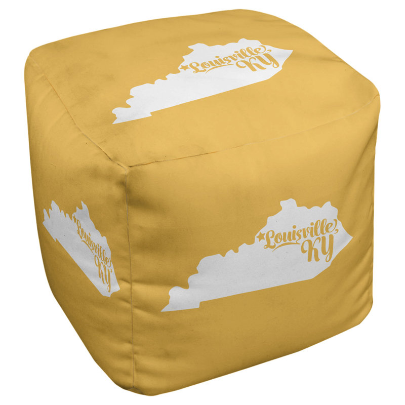 Repose-pieds cube kentucky Louisville, Jaune