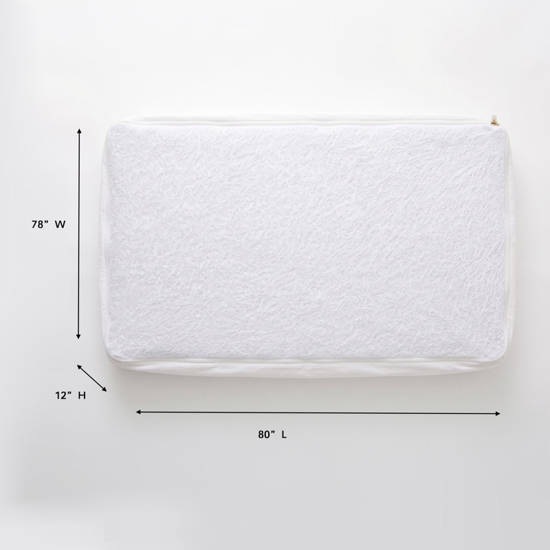  Housse de matelas à fermeture à glissière non tissée pour très grand lit 80 po x 78 po, couleur blanche | Protection complète | Poche profonde de 12 pouces | Matériau en polypropylène