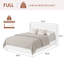 Lit pleine grandeur avec rangement relevable, cadre de lit plateforme tapissier en velours côtelé moderne avec tête de lit à oreilles, rangement hydraulique, aucun sommier tapissier requis, blanc-894327882-894327885