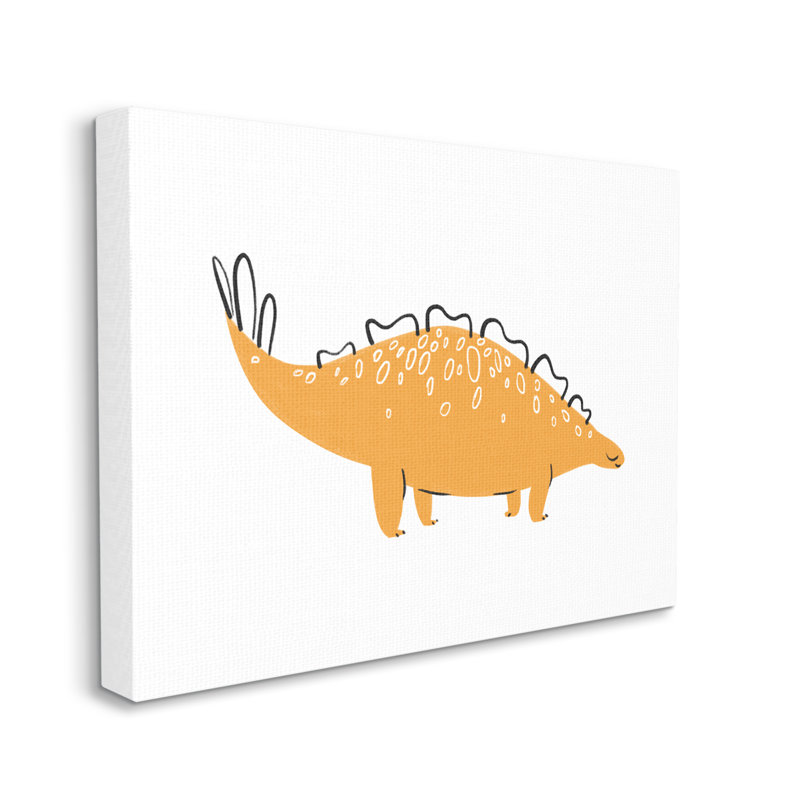 «Sourire de dinosaure jaune», tache amusante, reptile pour enfants, ferme rustique, estampe numérique, art texturé par Ziwei Li