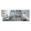 Lit escamotable double avec bureau à levage hydraulique, gris
