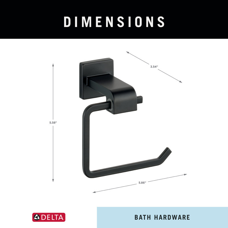 Ara Wall Mount Open Square Toilet Paper Holder Bath Hardware Accessory in Matte Black