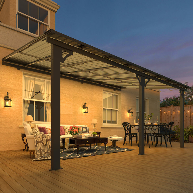 Adjustable Height Outdoor Gazebo Pergola For Patio, 118" H x 192" W x 118" D