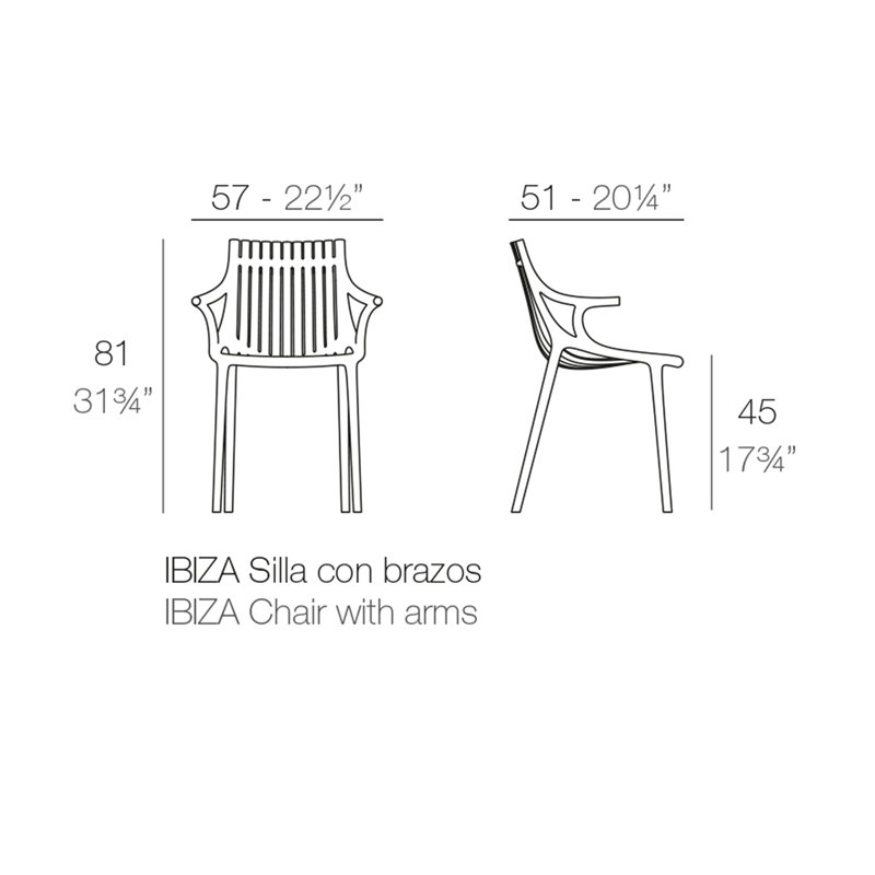 Ibiza Stacking Arm Chair, Ecru