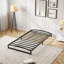 Structure de lit bas simple - plateforme en métal robuste de 6 pouces, sommier à matelas, aucun sommier requis, silencieux, noir-1010848549-1010848545