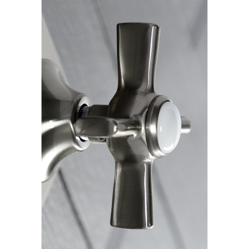 Kingston Brass Single-Handle Wall Mount Three-Way Diverter Valve with Trim Kit, Brushed Nickel