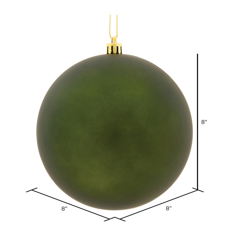Ornement boule des Fêtes seulement, H 8 po x l 8 po x P 8 po, Vert mousse