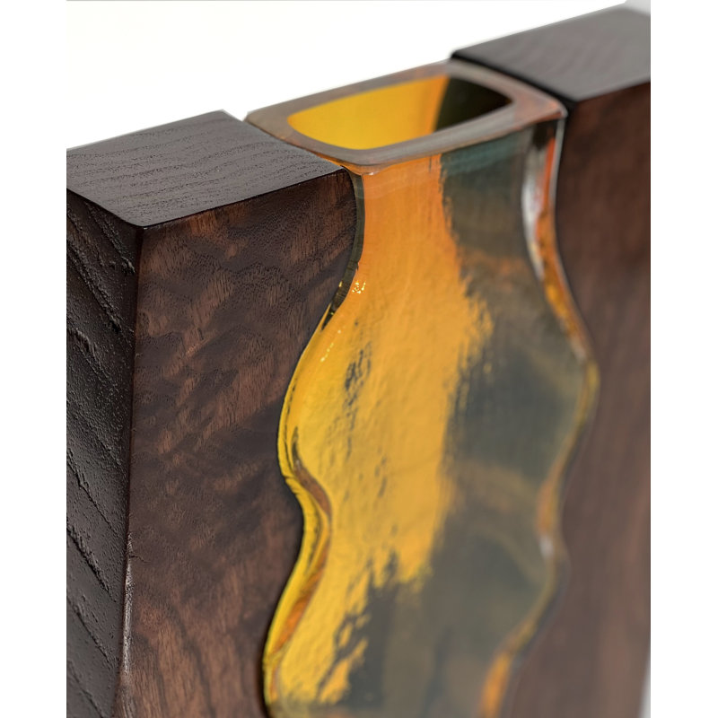 Vase de table en bois fait à la main