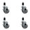 Semi Steel Swivel Expanding Stem Caster Set with Brake SCC TLB 4" x 1-1/2"