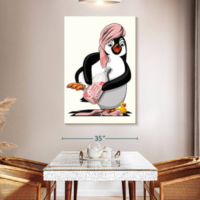 Pingouin nu dans la salle de bain
