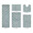 Hugo Premium 100% Cotton 5 Piece Bath Rug Sets with Non-Slip Backing, Machine Washable, Luxurious Chervon Pattern Super Absorbent & Tufted Weave Bath Mat for Bathroom, Shower, and Tub-1133387453