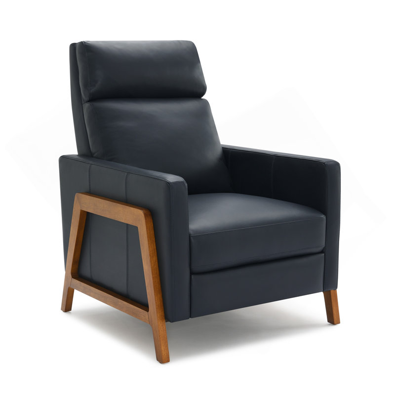 Fauteuil inclinable en cuir Richland - bleu nuit, Bleu très foncé