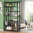 78.7" Extra Tall 7-Tier Industrial Black Etagere Bookcase-395612371