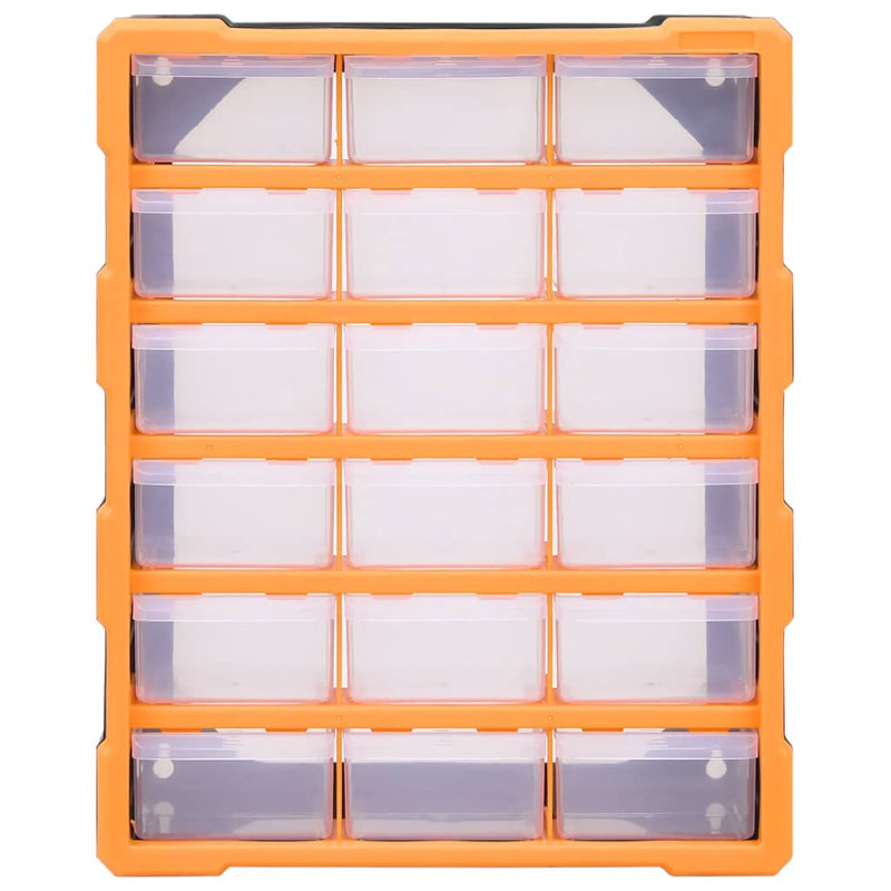 vidaXL Multi-drawer Organizer Storage Unit Wall Cabinet Sewing Box 2 Pcs PP, Grey