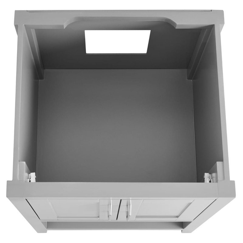 Sheraton 24" Freestanding Standard Single Bathroom Vanity with Top, Gray, Brushed Nickel