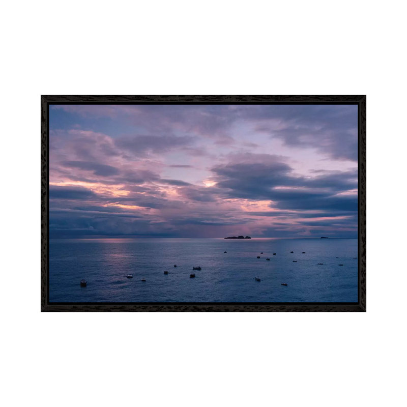 Positano Sunrise XII by Bethany Young - Print on Canvas, Black Framed, 45.72cm H x 66.04cm W x 3.81cm D
