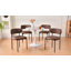 Tufted Faux Leather Waffle Upholstered Armless Dining Chair Round Seat-958658394