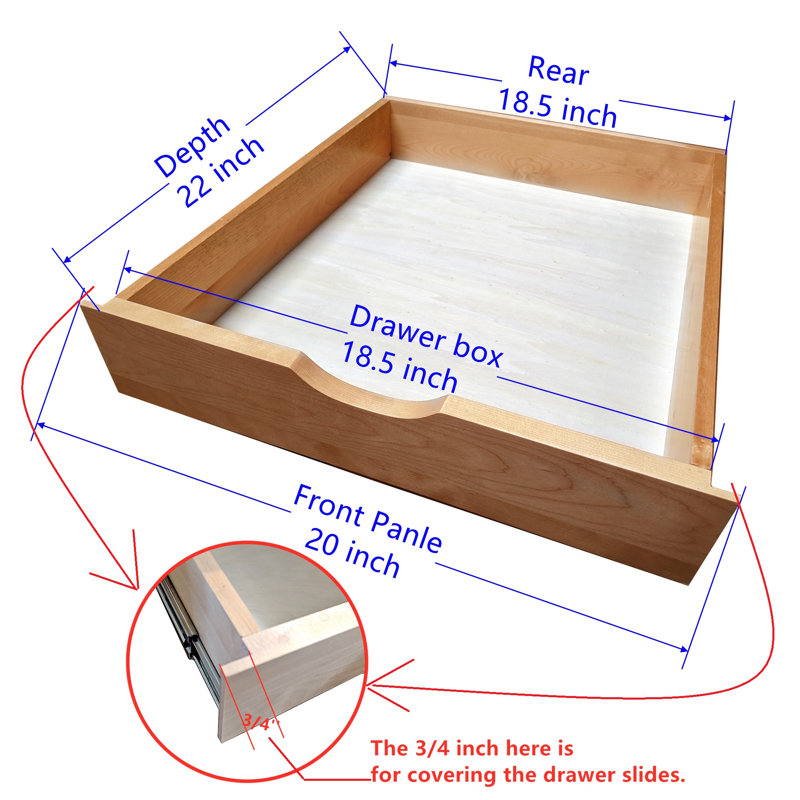 Slide Out Drawer Assembled Soft-Close Drawer Organizer Dovetail Roll-Out Tray Ishneet