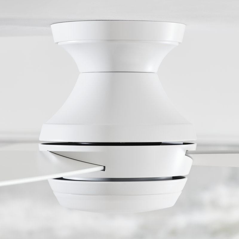 Ikon LED Ceiling Fan, Matte White with White Blades, 44"